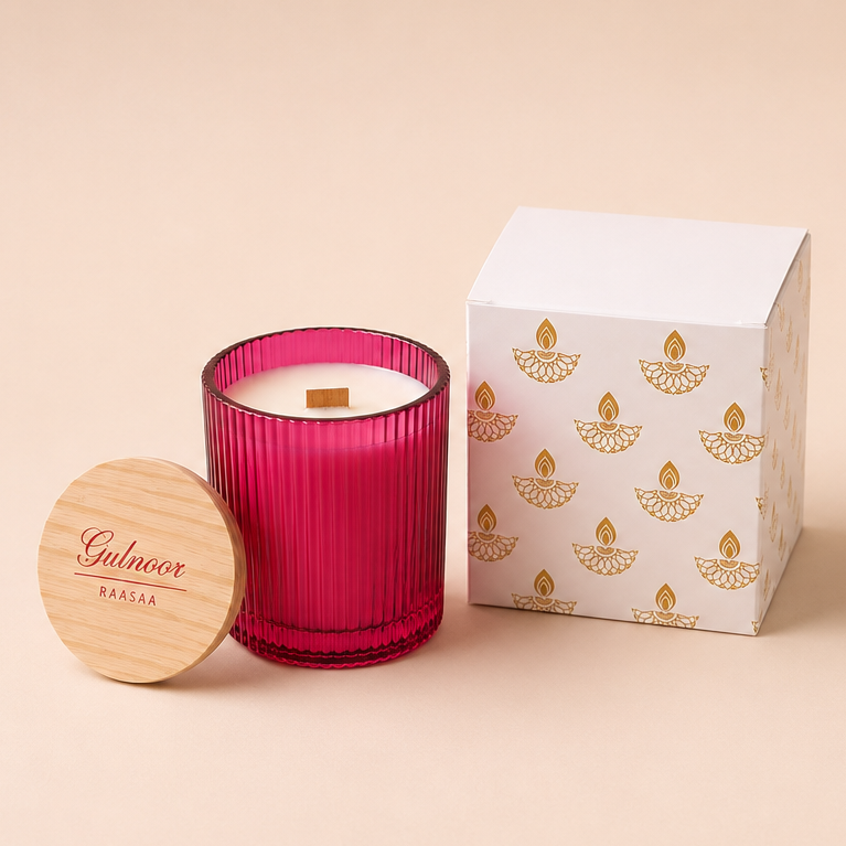 Gulnoor Mahogany Oud & Black Rose Luxury Scented Candle