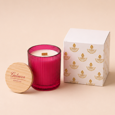 Gulnoor Mahogany Oud & Black Rose Luxury Scented Candle