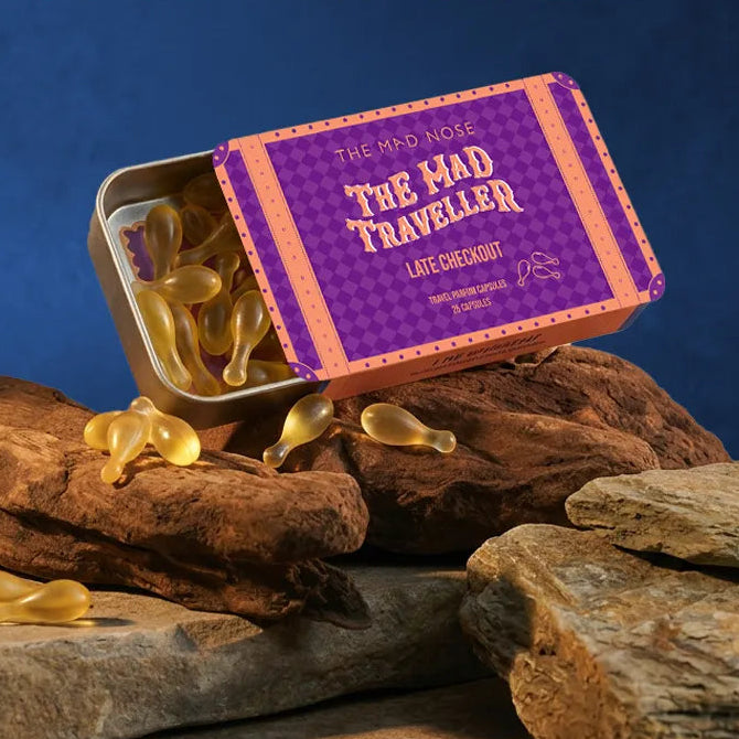 Late Checkout Pocket Perfume Capsules by The Style Salad in travel-friendly single-use fragrance capsules.