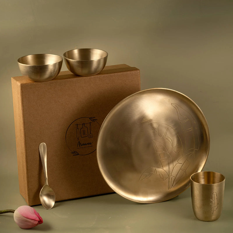 Manjari Brass Dinner Set of 5