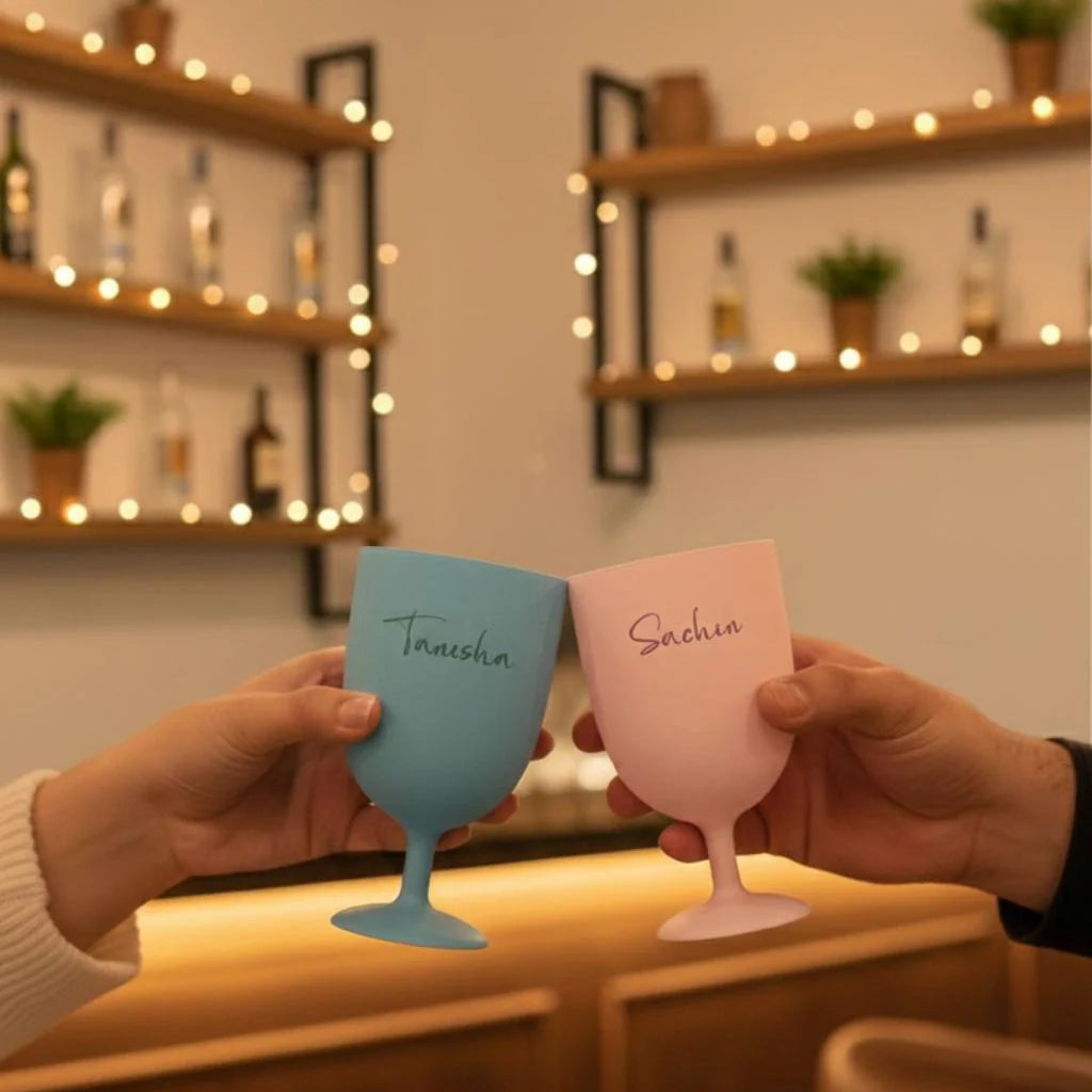 Personalised Small Sparky Wine Glasses - Set of 2