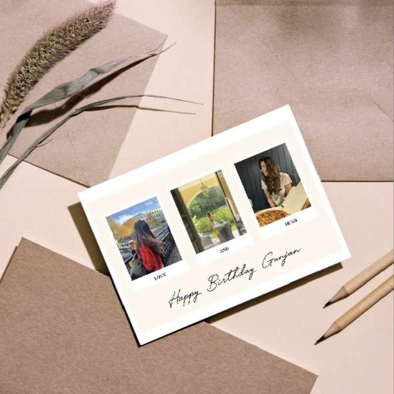Polaroids Birthday Greeting Card Personalized
