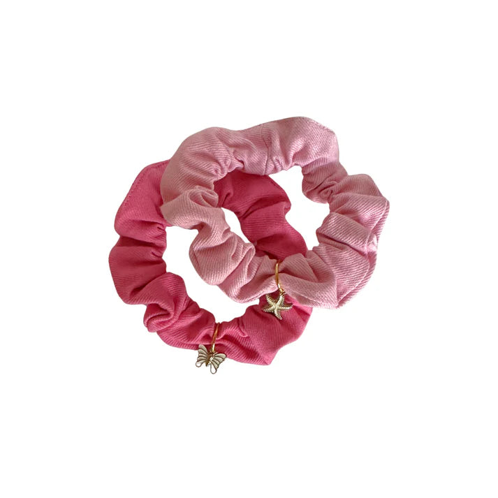 Denim Charms Scrunchies Set