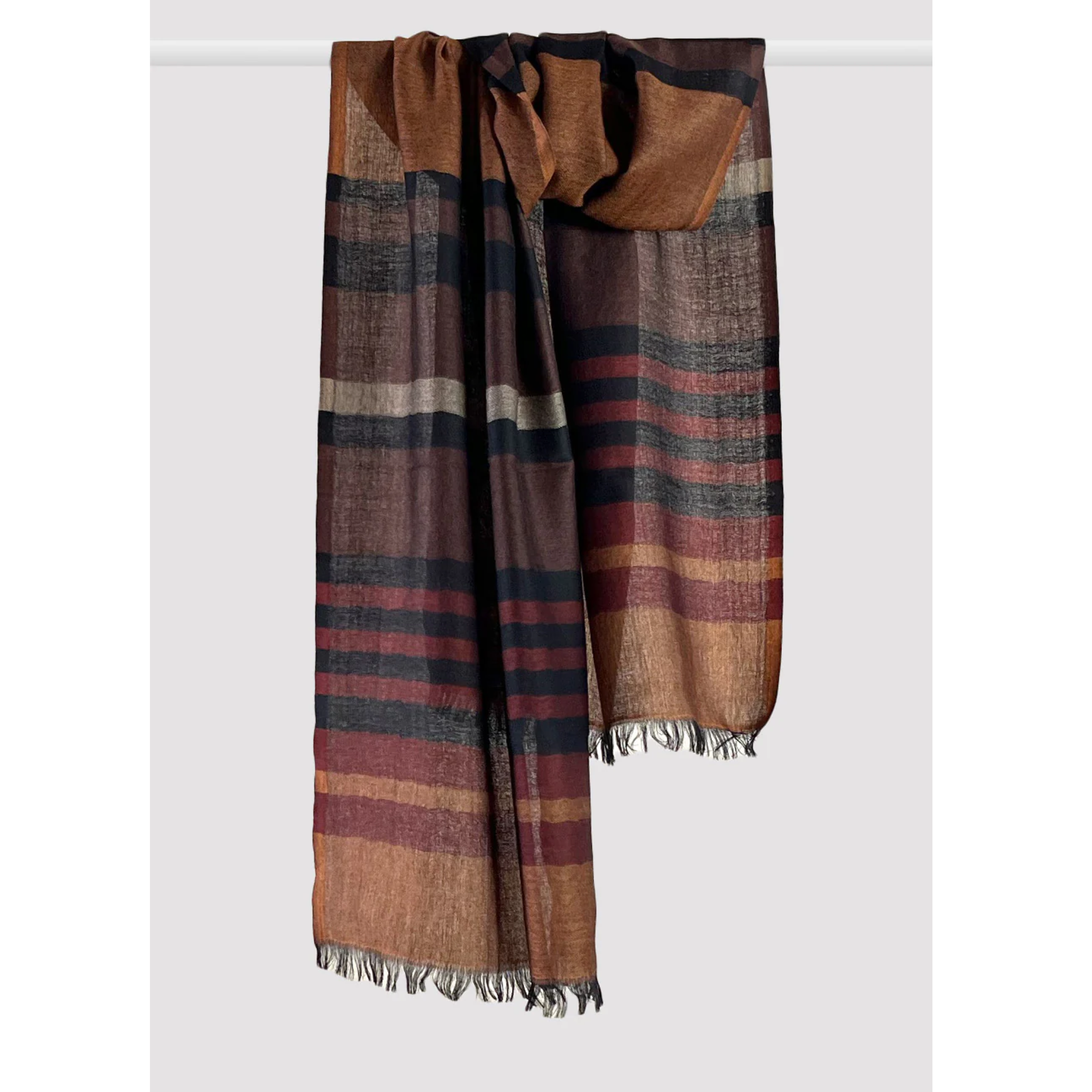 Rust Striped Merino Muffler