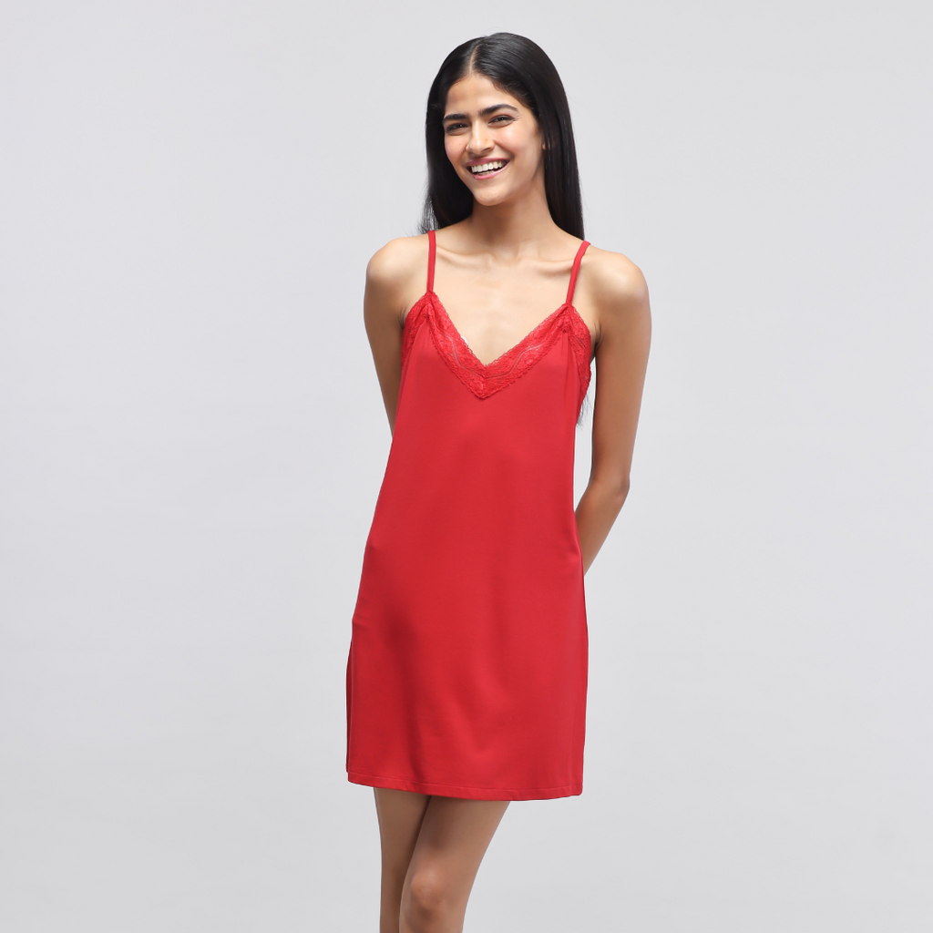 Red slip 2025 dress short
