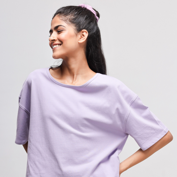 Boxy Purple Cotton Shorts Set - the style salad