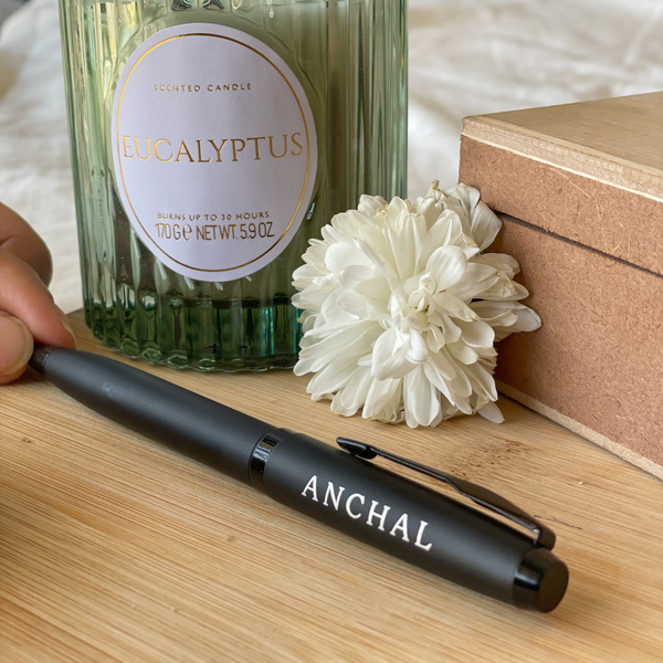 Personalized: Matte Black Rollerball Pen - the style salad