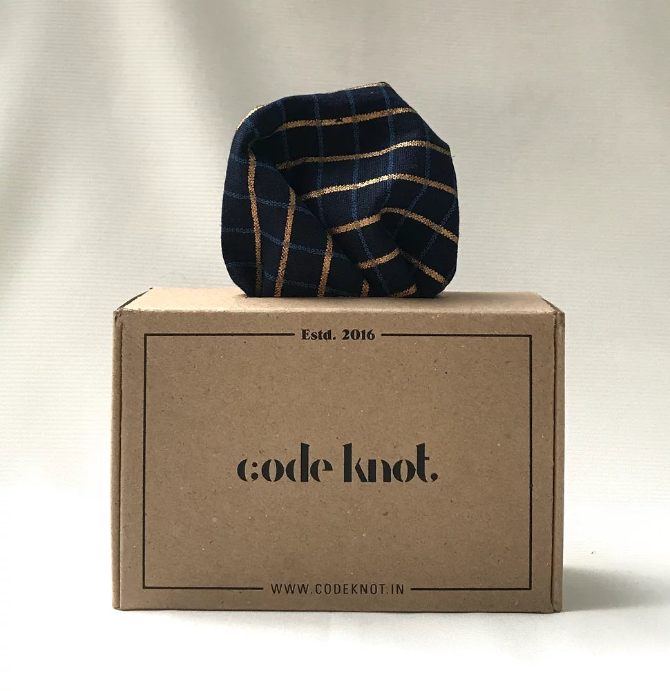 Oxford Blue Plaid Pocket Square