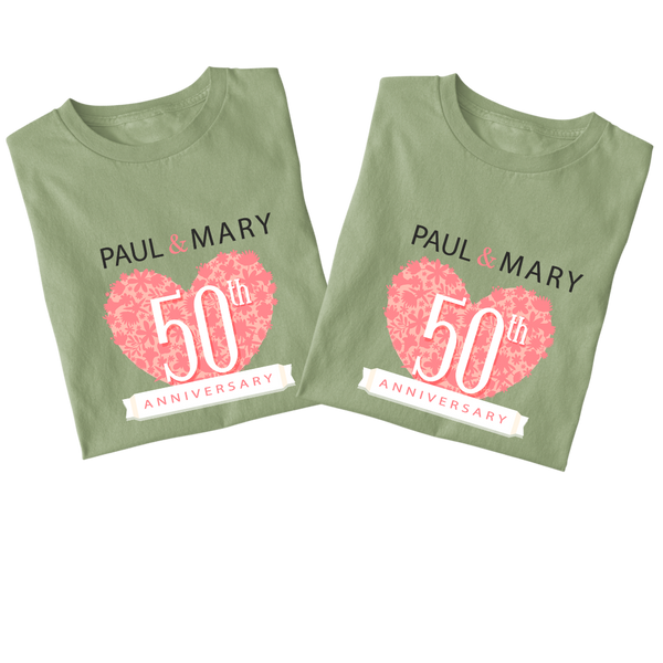 Personalised Anniversary couples t-shirt - The Style Salad