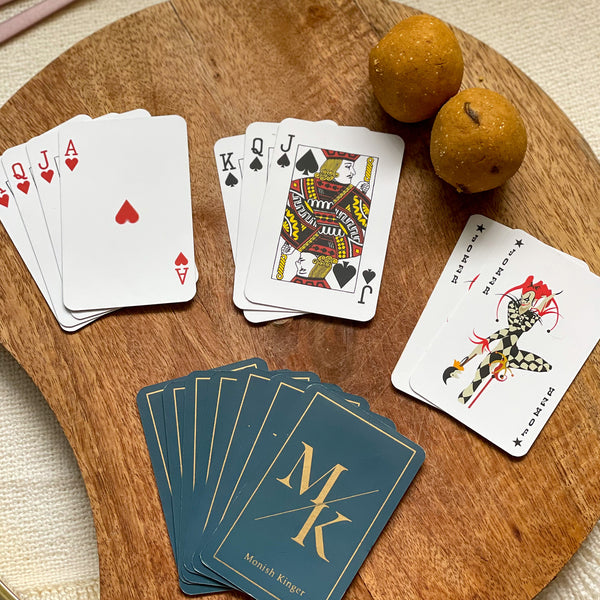 Personalised Initials Gold Printed Playing Cards - The Style Salad