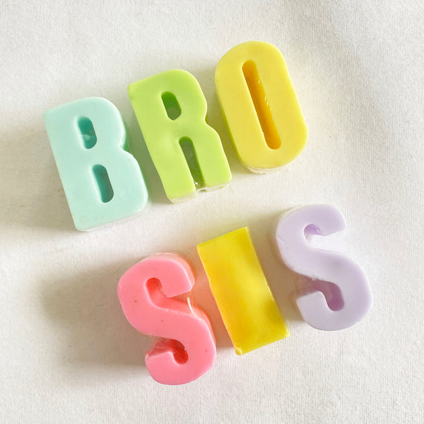 Bro / sis alphabet soap - the style salad