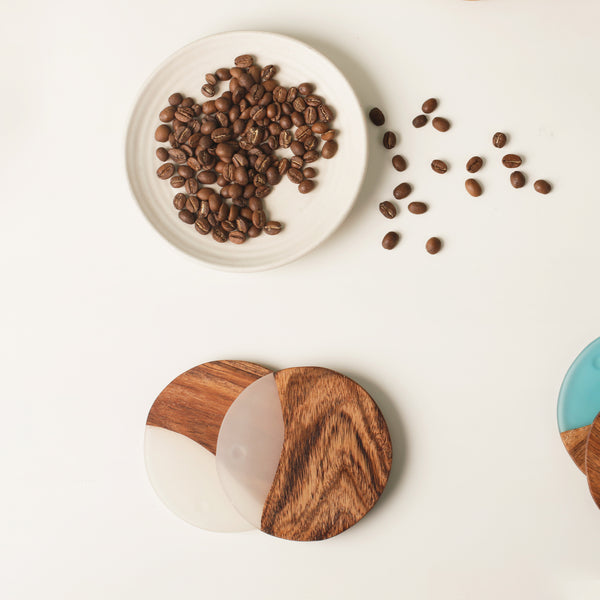 Round Acacia Wood Coasters - The Style Salad