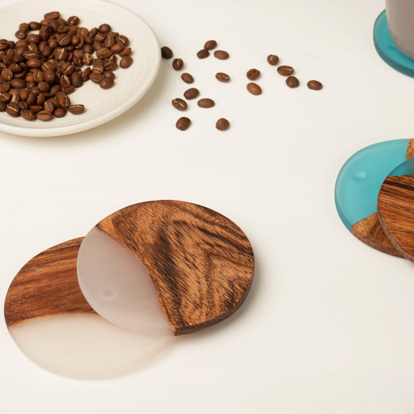 Round Acacia Wood Coasters - The Style Salad