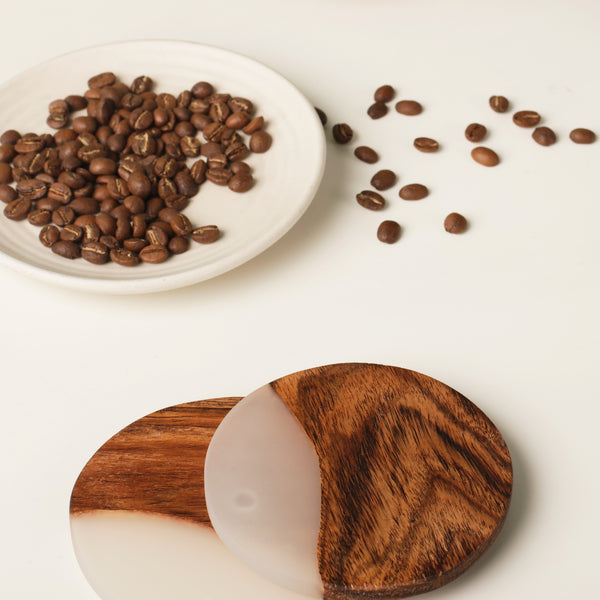 Round Acacia Wood Coasters - The Style Salad