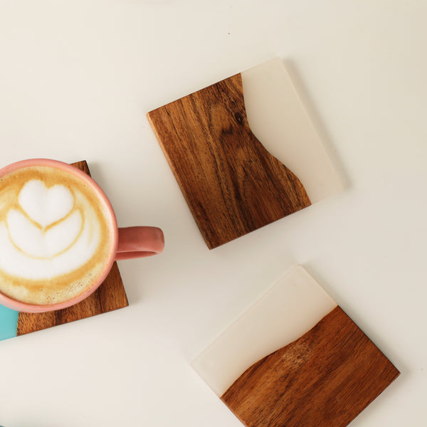 Square Acacia Wood Coasters - The Style Salad