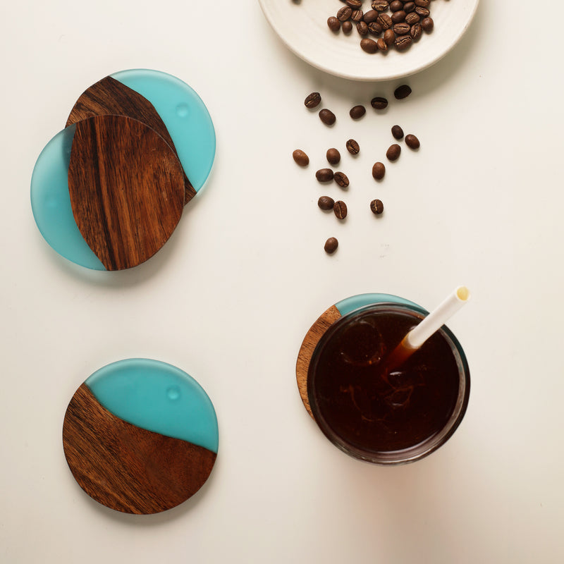 Round Acacia Wood Coasters