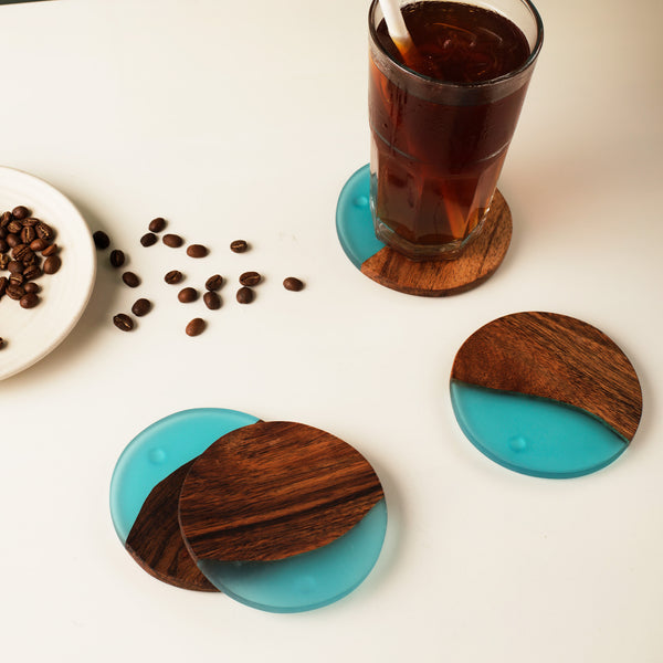 Round Acacia Wood Coasters - The Style Salad