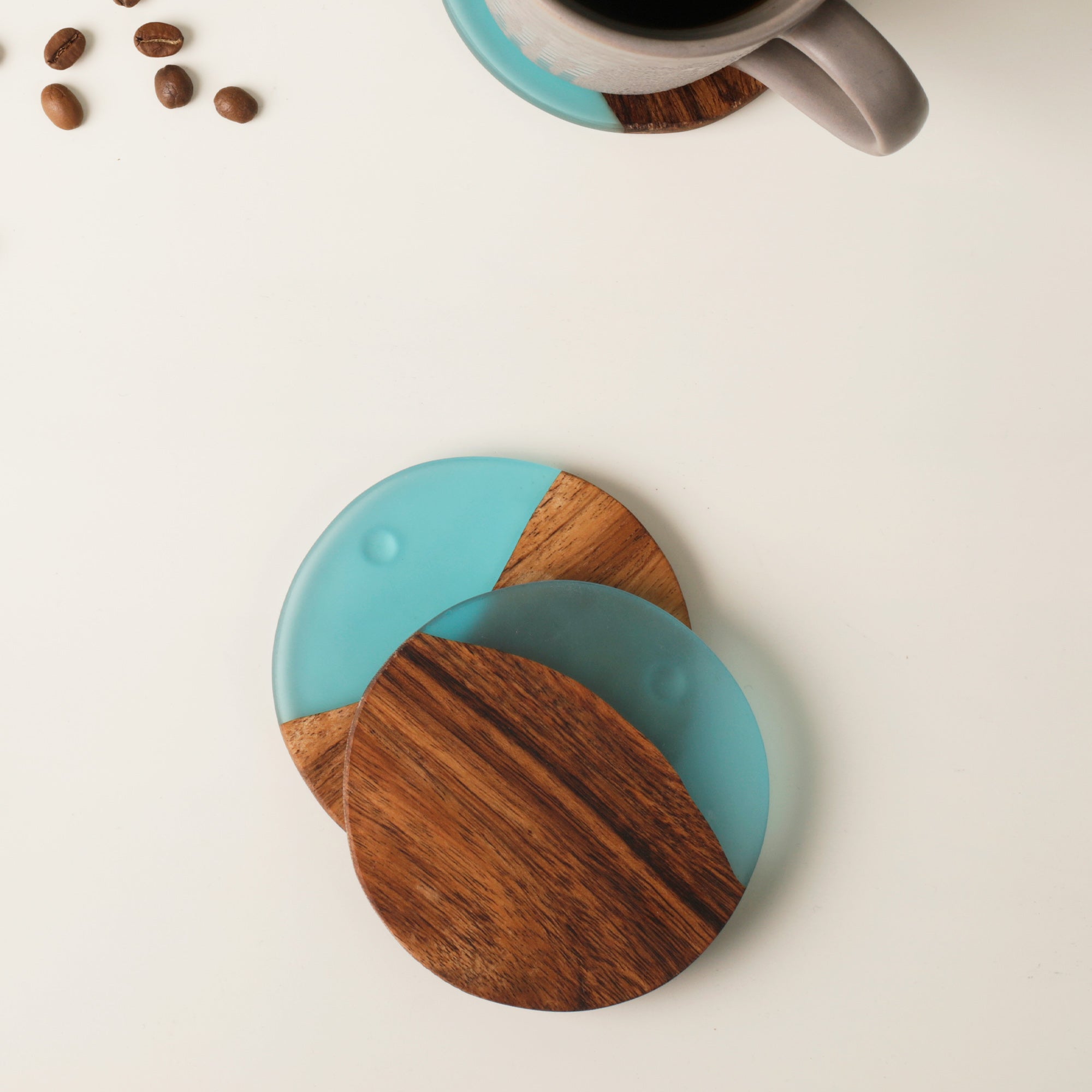 Round Acacia Wood Coasters - The Style Salad