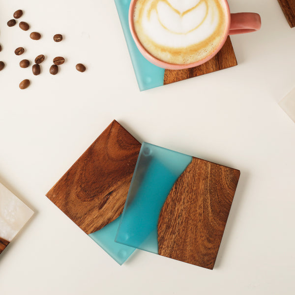 Square Acacia Wood Coasters - The Style Salad