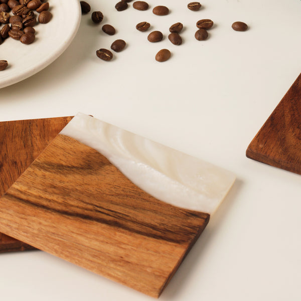 Square Acacia Wood Coasters - The Style Salad