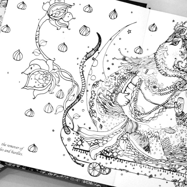 Gods & Goddesses Of India Adult Colouring Book - The Style Salad