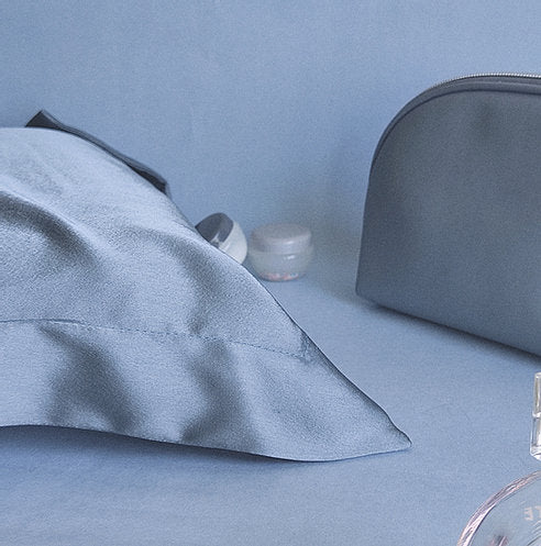 Sky Grey Satin Pillow Covers