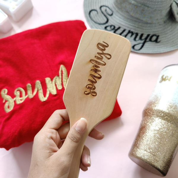 Wooden Hair Brush Personalised - the style salad 