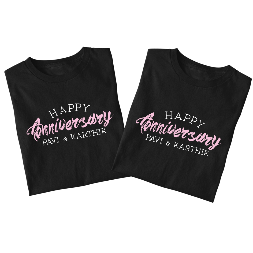 Personalised Happy anniversary couples t-shirt - The Style Salad