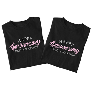 Personalised Happy anniversary couples t-shirt - The Style Salad
