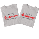 Happy anniversary Couples T-shirt: Personalised