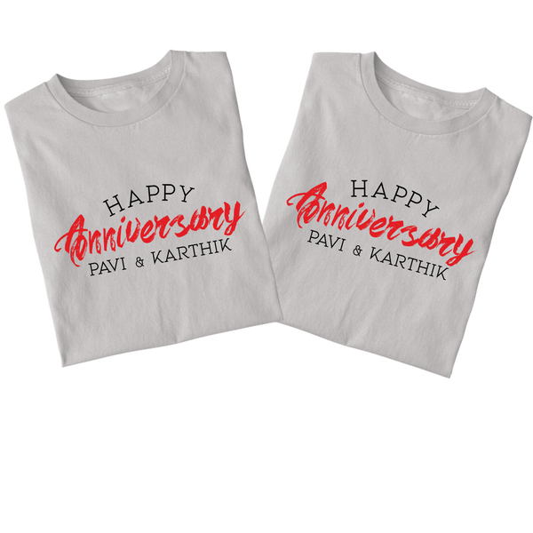 Personalised Happy anniversary couples t-shirt - The Style Salad