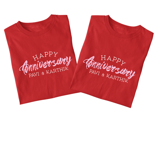 Personalised Happy anniversary couples t-shirt - The Style Salad