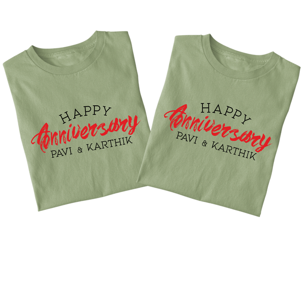 Personalised Happy anniversary couples t-shirt - The Style Salad