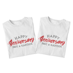 Happy anniversary Couples T-shirt: Personalised
