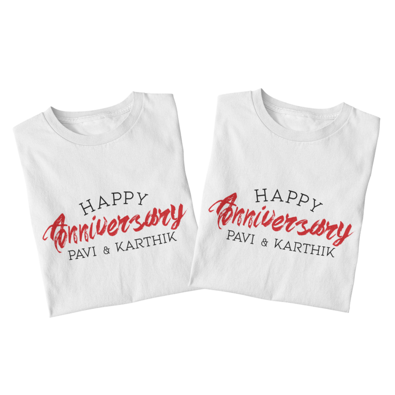 Happy anniversary Couples T-shirt: Personalised