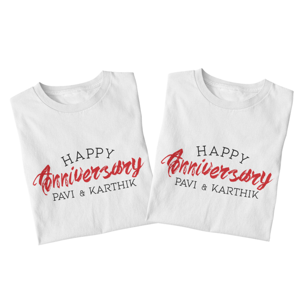 Personalised Happy anniversary couples t-shirt - The Style Salad