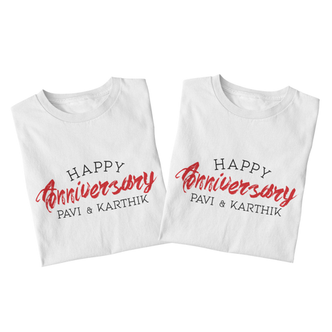 Personalised Happy anniversary couples t-shirt - The Style Salad