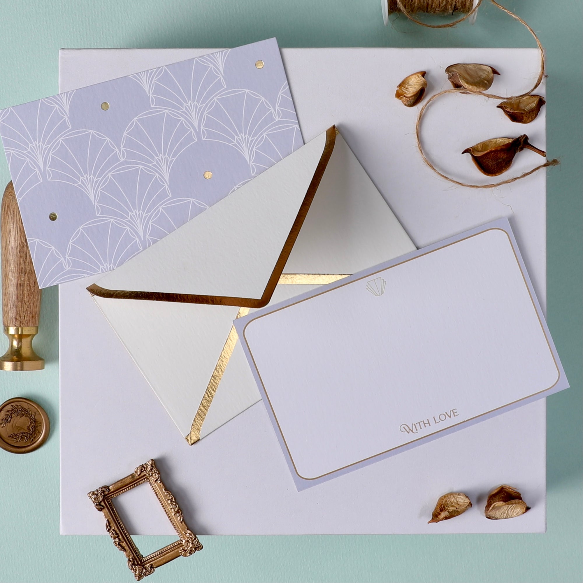 Gold Foiled Note Cards + Envelopes