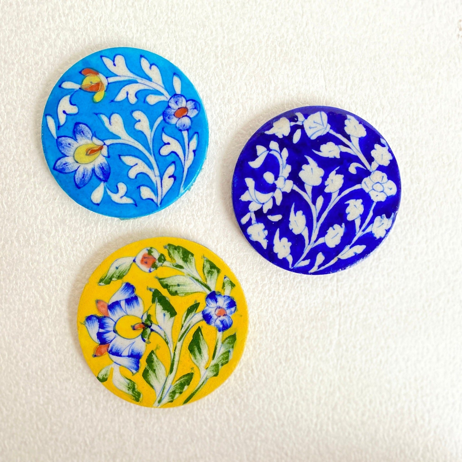 Blossom Blue Pottery Coaster Set - The Style Salad