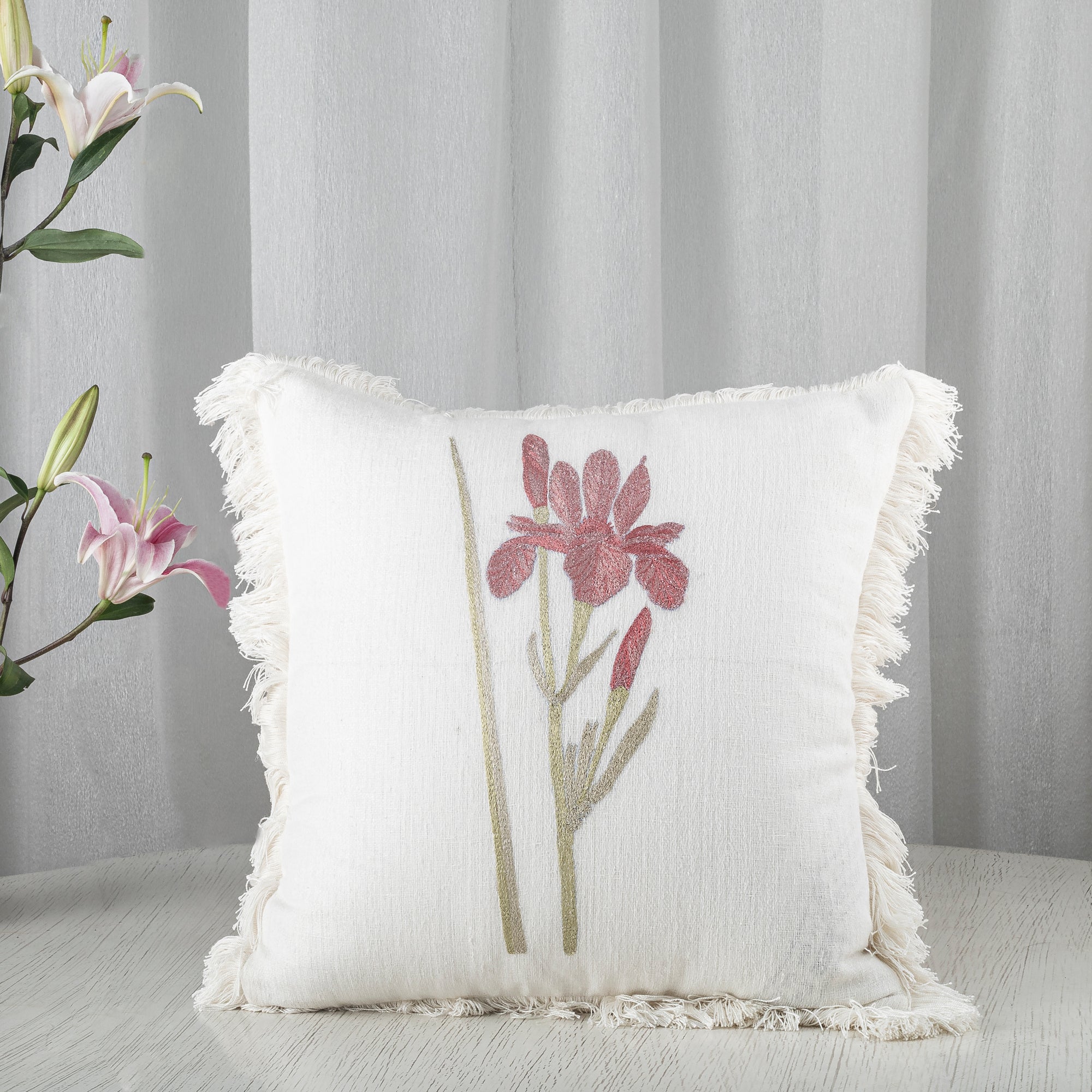 Iris In Rose Cushion Cover