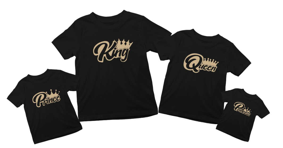 King Queen Prince Princess Family T-shirt Personalised - The Style Salad