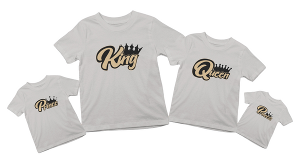 King Queen Prince Princess Family T-shirt Personalised - The Style Salad