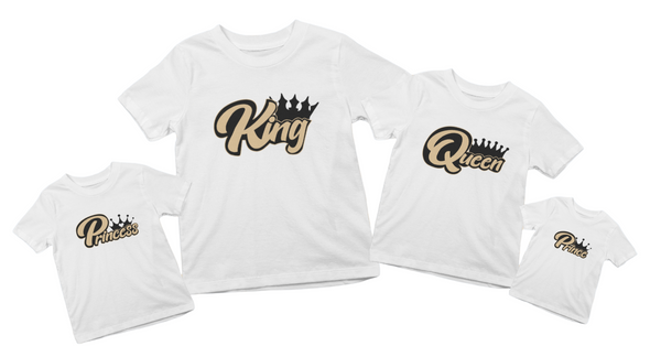 King Queen Prince Princess Family T-shirt Personalised - The Style Salad