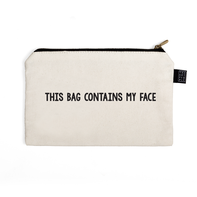 This Bag Contains my Face Canvas Pouch