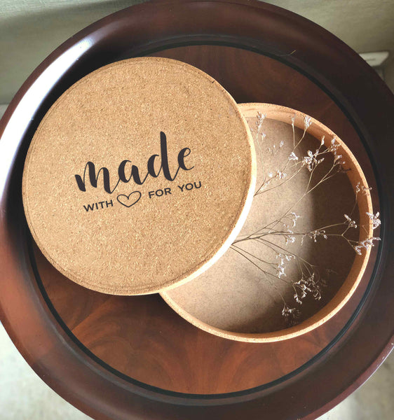 Personalised Round Cork Gift Box - The Style Salad