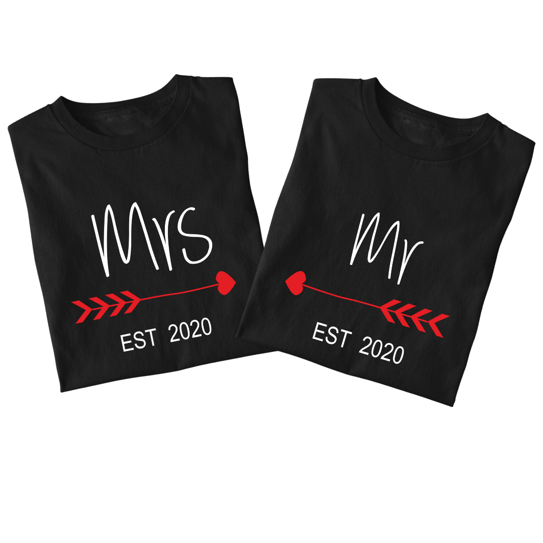 Personalised Mrs and Mr couples t-shirt - The Style Salad