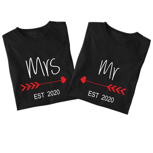 Personalised Mrs and Mr couples t-shirt - The Style Salad