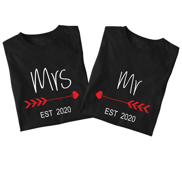 Personalised Mrs and Mr couples t-shirt - The Style Salad