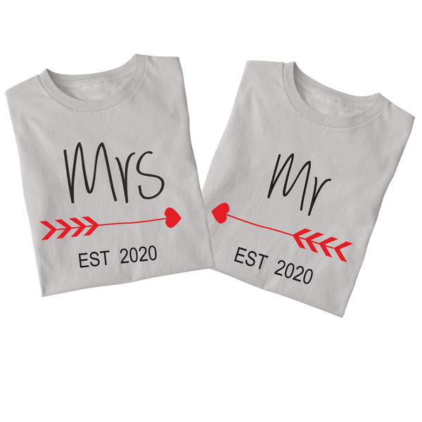 Personalised Mrs and Mr couples t-shirt - The Style Salad