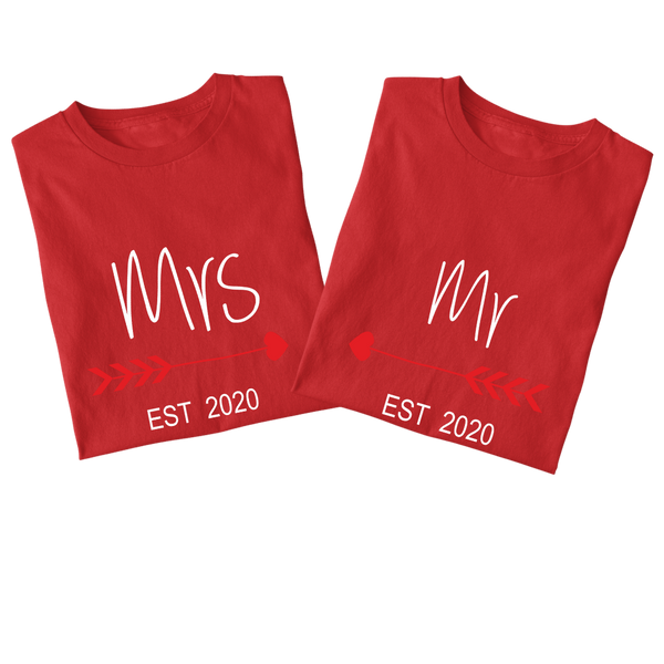 Personalised Mrs and Mr couples t-shirt - The Style Salad